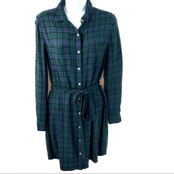 Banana Republic Factory Tops - Banana Republic Plaid Button down Tunic Top Sz 4